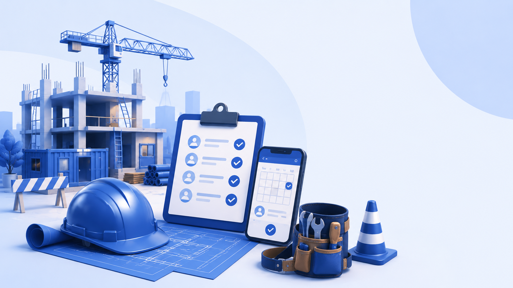Construction field crew workforce management software for job site schedules crew coordination and tasks