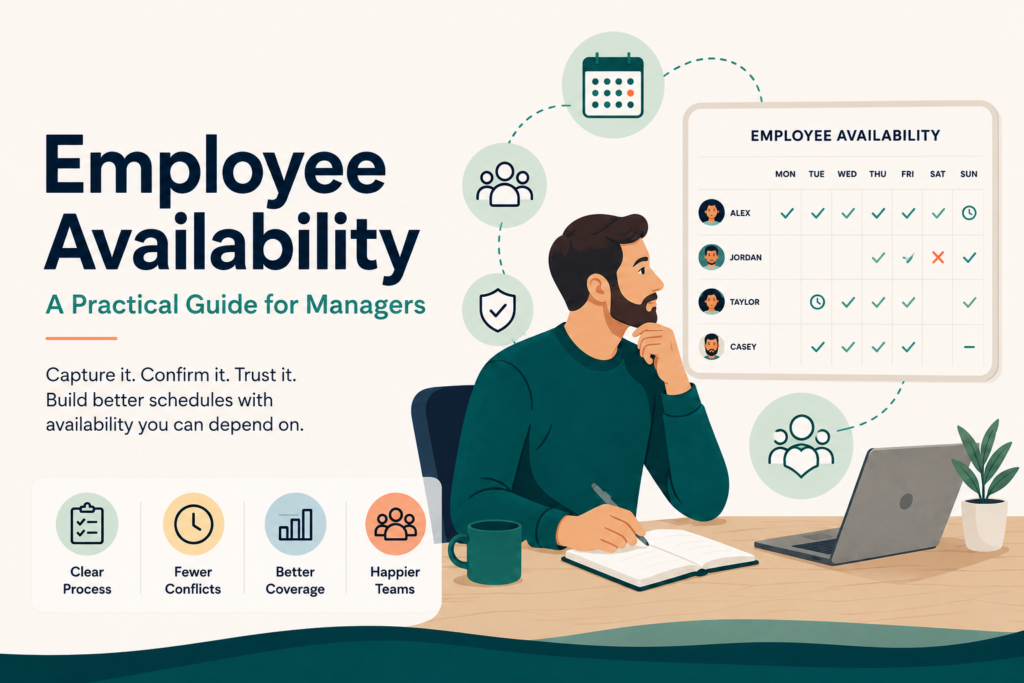 Employee availability guide showing a manager reviewing staff availability to build an accurate weekly schedule.